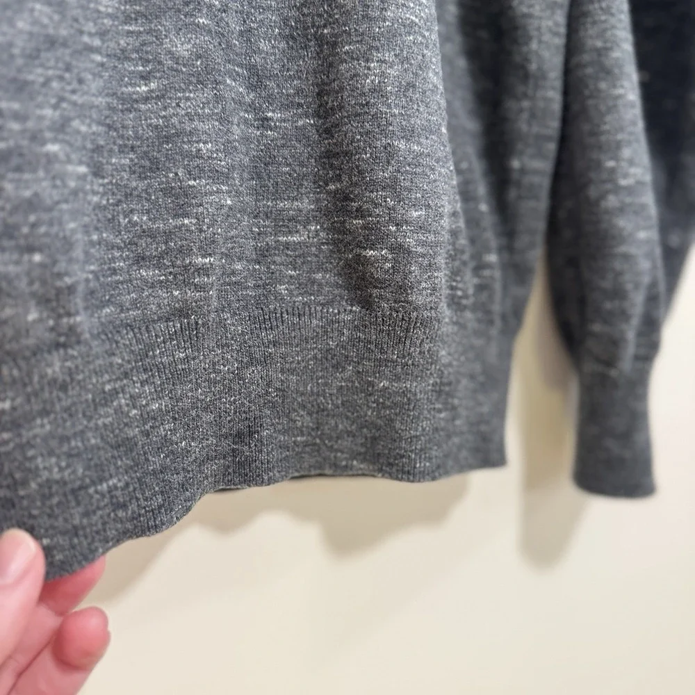 J Crew Sweater Gray Cotton Long‎ Sleeve Crew Neck Pullover Men's L Minimalist